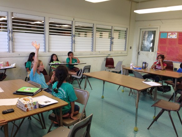 Some of the girls playing jeopardy.